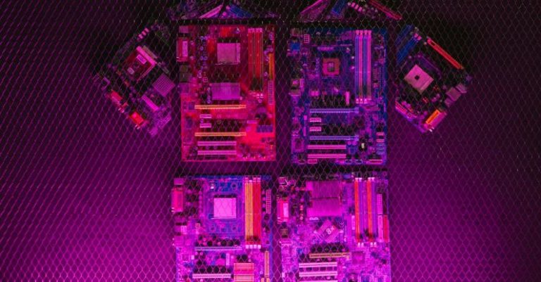 Tech Integration - Motherboard on Black Surface