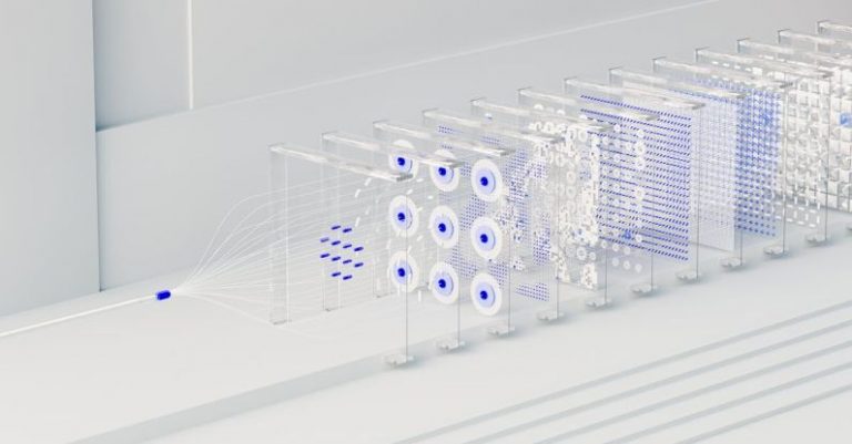 Data Utilization - An artist’s illustration of artificial intelligence (AI). This image was inspired by neural networks used in deep learning. It was created by Novoto Studio as part of the Visualising AI pr...