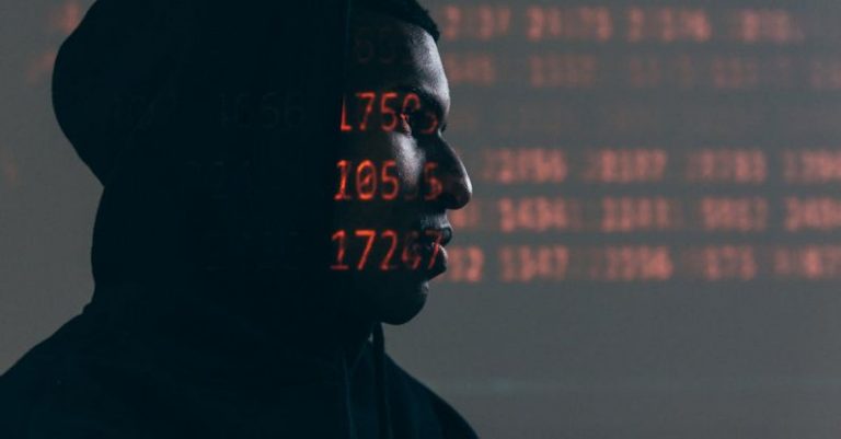 Cybersecurity Measures - Numbers Projected on Face